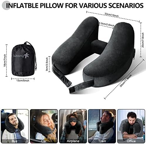 Neck Pillow for Travel Inflatable Airplane Pillow Comfortably Supports Head, Nec... - Image 5