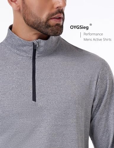 OYGSieg 4 Pack Men's Quarter Zip Pullover Sweats Long Sleeve Active Performance ... - Image 6