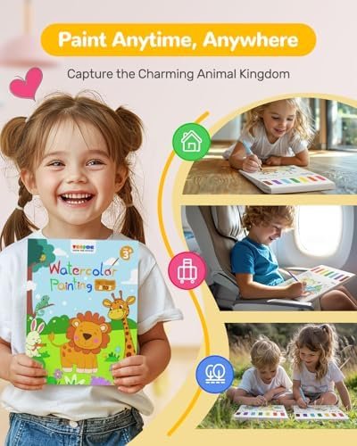 TECJOE Paint with Water Coloring Books for Toddlers, A to Z 26 Pages Animal Wate... - Image 9