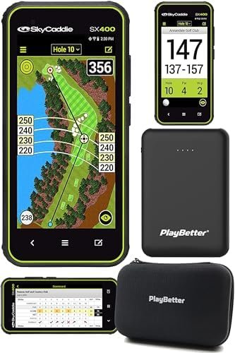 SkyCaddie SX400 Handheld Golf GPS Power Bundle | with PlayBetter Portable Charge... - Image 2