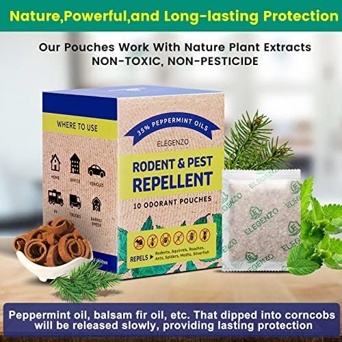ELEGENZO Mouse Repellent Pouches, Peppermint Oil Pest and Rodent Repellent, Mice... - Image 5