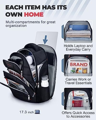 BAGSMART 45L Travel Laptop Backpack, TSA 17.3 Inch Laptop Backpack Flight Approv... - Image 5