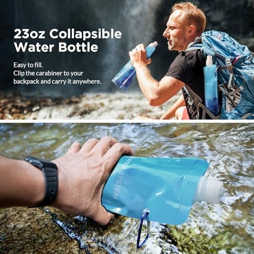 Membrane Solutions 23oz Collapsible Water Bottle for Water Filter Straw, Reusabl... - Image 5