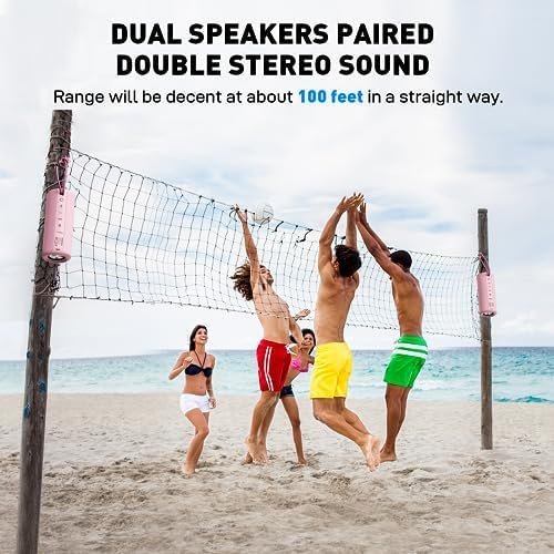 MIATONE Outdoor Portable Bluetooth Speakers Wireless Speaker Waterproof - PINK - Image 6