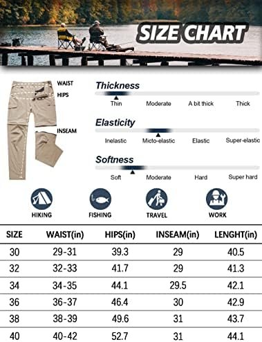Men's Hiking Pants Convertible Zip Off Lightweight Waterproof Quick Dry Outdoor ... - Image 7