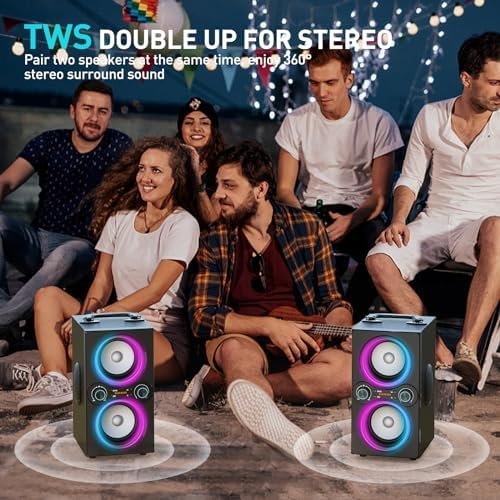 Bluetooth Speakers, 80W(Peak) Wireless TWS Portable Bluetooth Speaker, Beat-Driv... - Image 4