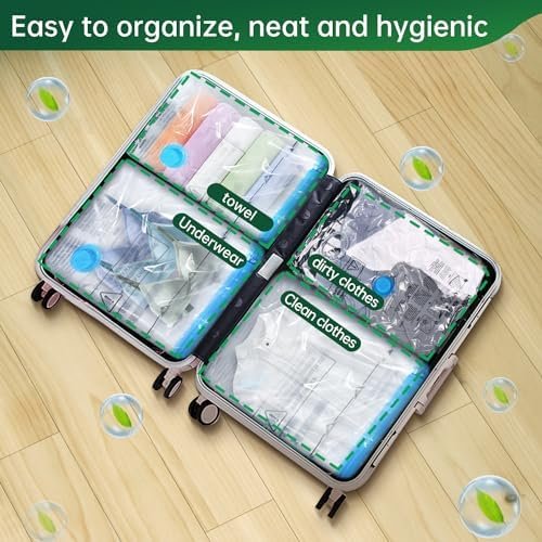 BRODI 6 Combo Pack Travel Vacuum Bags with Pump - Compression Bags for Travel,Va... - Image 7