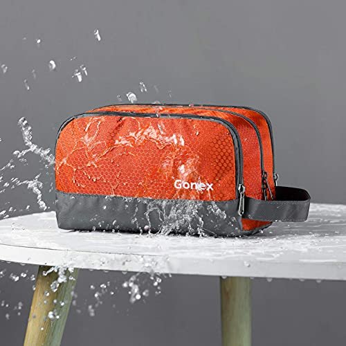 Travel Toiletry Bag Nylon, Gonex Dopp Kit Shaving Bag Toiletry Organizer Orange - Image 3