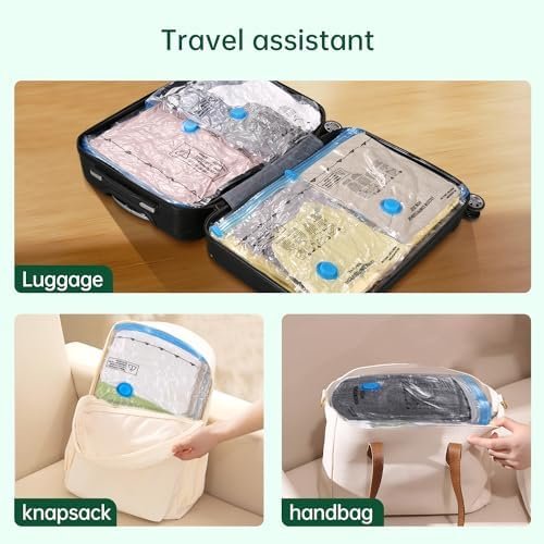 BRODI 6 Combo Pack Travel Vacuum Bags with Pump - Compression Bags for Travel,Va... - Image 8