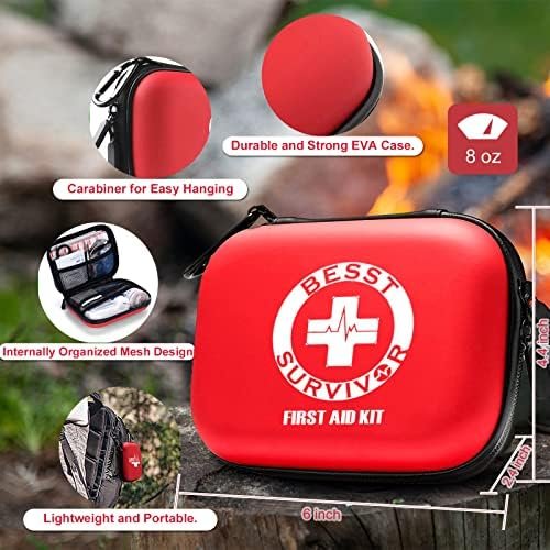 Mini First Aid Kit -Small Waterproof Hard Shell Medical Kit with Compartments fo... - Image 3
