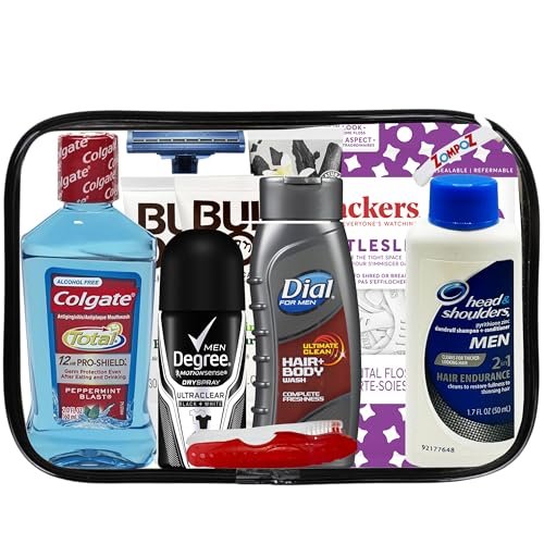 Mens Travel Toiletries Kit, Travel Bag of Hygiene Essentials for Bath, Shaving a... - Image 2