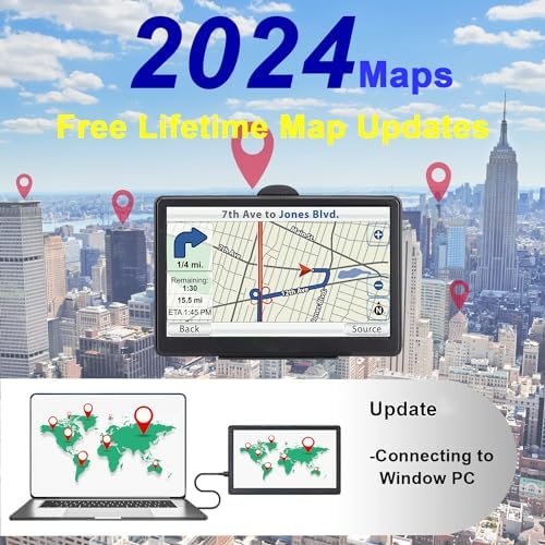 GPS Navigator for Car, Latest 2024 Map 7 inch Touch Screen Car GPS 256-16GB, Voi... - Image 5