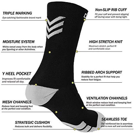 DOVAVA Dri-tech Compression Crew Socks (4/6 Pairs), Comfort Boost Circulation - Image 5