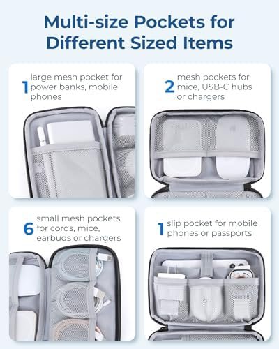 BAGSMART Electronics Organizer Travel Case, Travel Cable Organizer Pouch, Charge... - Image 5