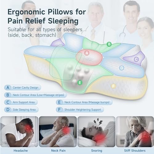 Memory Foam Cervical Pillow - Side Sleeper Pillow Neck Back Shoulder Comfortable... - Image 4