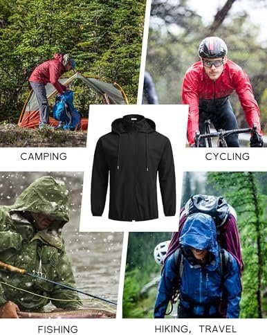 COOFANDY Men's Packable Rain Jacket Lightweight Waterproof Raincoat with Hood Ou... - Image 6