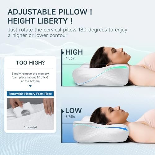 Memory Foam Cervical Pillow - Side Sleeper Pillow Neck Back Shoulder Comfortable... - Image 7