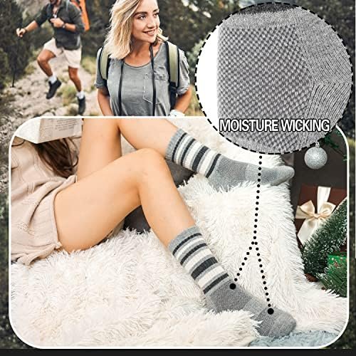 EBMORE 5 Pairs Womens Merino Wool Hiking Socks Thermal Warm Winter Boot Crew Cus... - Image 4