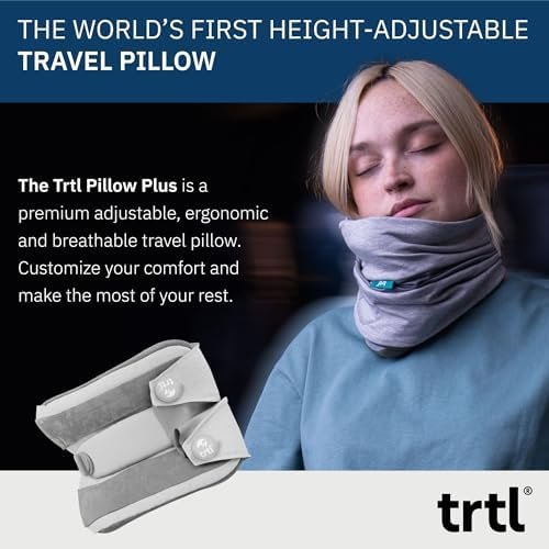 trtl Pillow Plus - Adjustable Neck Pillow for Airplane Travel - Travel Pillow wi... - Image 3