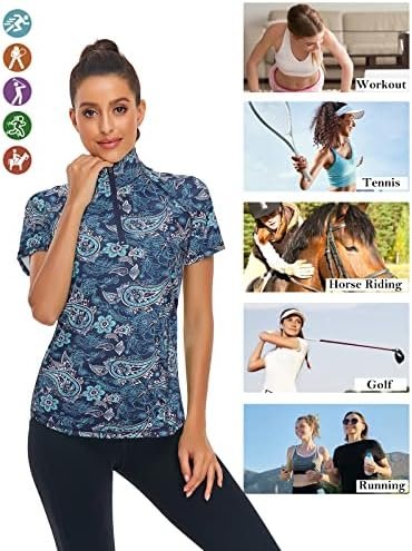 LURANEE Women's Short Sleeve Moisture Wicking Athletic Shirts Quarter Zip Pullov... - Image 6