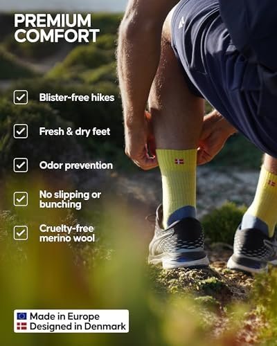 DANISH ENDURANCE Lightweight Merino Wool Hiking Socks, Cushioned & Moisture Wick... - Image 4