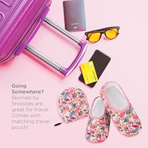 Snoozies Skinnies Slipper Socks & Travel Pouch – Non Slip Socks, Foldable Slippe... - Image 6