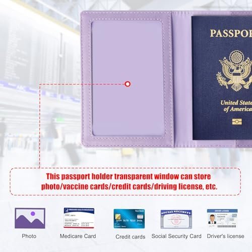 TIGARI Passport Holder for Travel, Slim Passport Cover for Women Men, Leather Pa... - Image 3