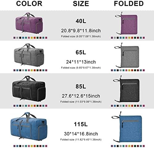 Dimayar Travel Duffle Bag,40L/65L/85L/115L Foldable Duffel Bag with Shoes Compar... - Image 7