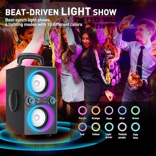 Bluetooth Speakers, 80W(Peak) Wireless TWS Portable Bluetooth Speaker, Beat-Driv... - Image 5