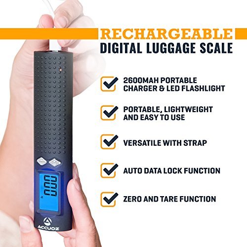 Rechargeable Digital Luggage Scale - 2600mAh Portable Charger & LED Flashlight - Image 3