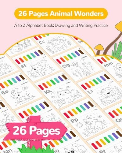TECJOE Paint with Water Coloring Books for Toddlers, A to Z 26 Pages Animal Wate... - Image 3