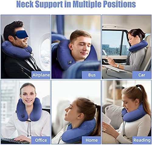 Extra-Compact Inflatable Travel Pillow for Airplanes, Soft Velvet Inflatable Nec... - Image 7
