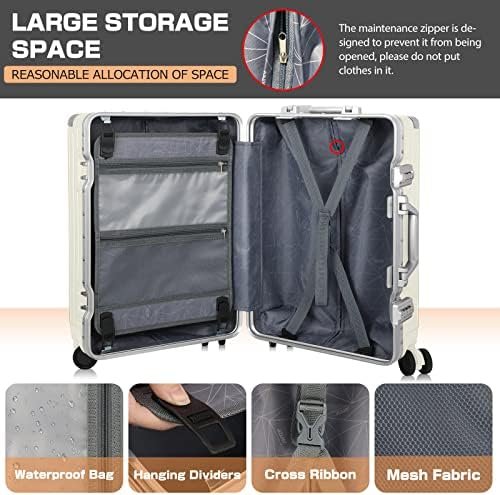 AnyZip Luggage Sets 2 Piece Aluminum Frame Carry On and Checked Suitcase PC ABS ... - Image 6