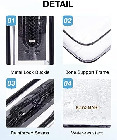 BAGSMART Clear Toiletry Bag, 3-Pack TSA Approved Travel Toiletry Bag Carry On Tr... - Image 5