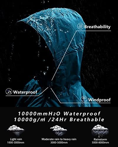 Outdoor Ventures Packable Rain Jacket Women Lightweight Waterproof Raincoat with... - Image 4