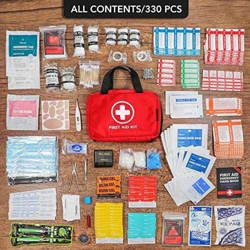 330 Piece First Aid Kit, Premium Waterproof Compact Trauma Medical Kits for Any ... - Image 5