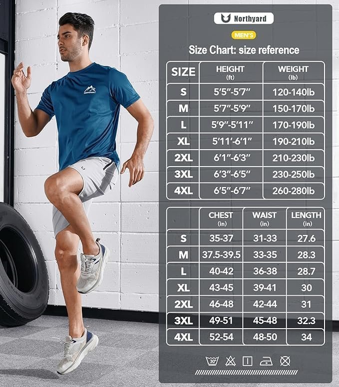 NORTHYARD Men's UPF 50+ Sun Protection Shirts Swim SPF UV Quick Dry Short Sleeve... - Image 7