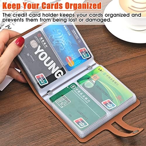 RFID Credit Card Holder, Leather Business Card and Credit Card Organizer with Dr... - Image 3