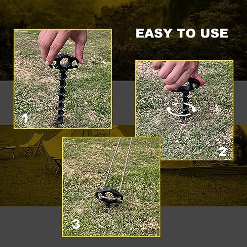 Tent Stakes Sand Stakes for Beach Tent 6 Pack Spiral Anchor Stakes 9.4 Inch Heav... - Image 5