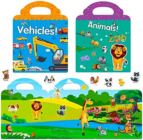 Reusable Quiet Sticker Books for Kids & Toddlers, 4 Sets Travel Stickers Story B... - Image 4