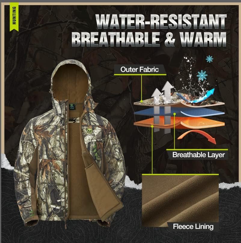 TIDEWE Hunting Clothes for Men with Fleece Lining, Safety Strap Compatible Water... - Image 4