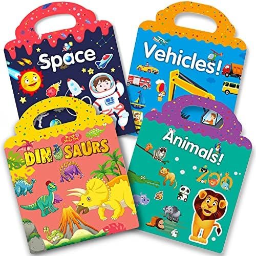 Reusable Quiet Sticker Books for Kids & Toddlers, 4 Sets Travel Stickers Story B... - Image 2