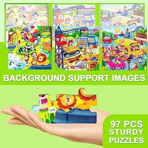 Magnetic Puzzles for Kids Ages 4-8, 3 in 1 Cartoon Jigsaw Puzzle Book, Kids Trav... - Image 7