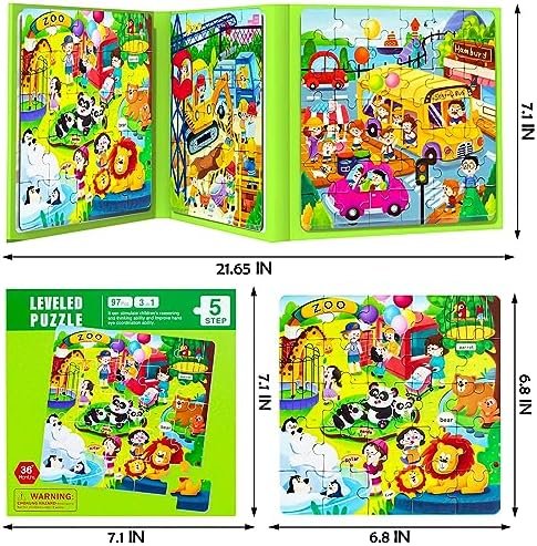 Magnetic Puzzles for Kids Ages 4-8, 3 in 1 Cartoon Jigsaw Puzzle Book, Kids Trav... - Image 5