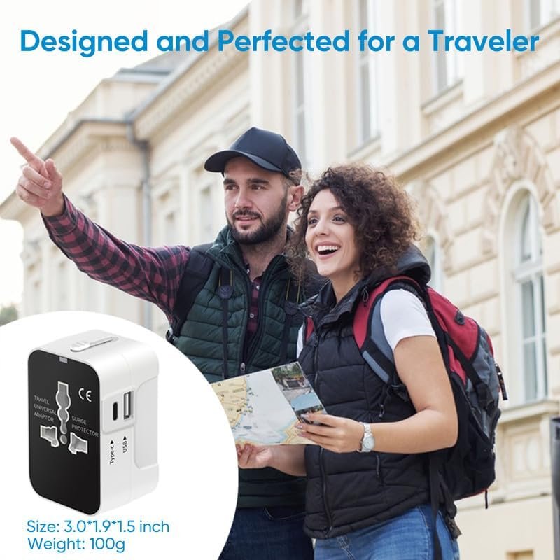 LKY DIGITAL Universal Travel Adapter USB C, International Power Adapter with 1 U... - Image 8