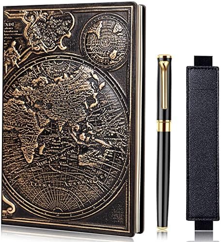 FEIDIAO Vintage Map Embossed Leather Notebook Travel Journal-Daily Notepad-Busin... - Image 2