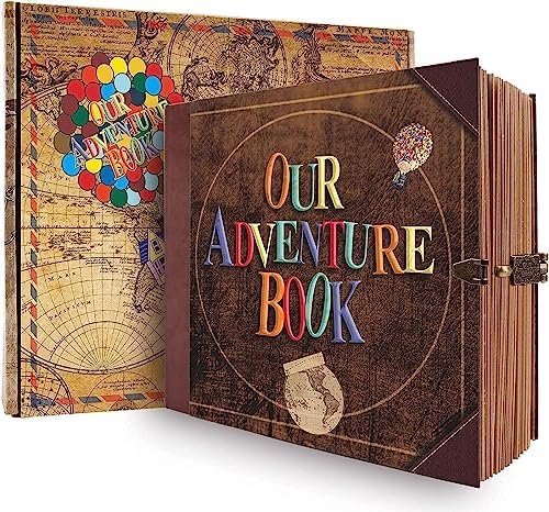 JIMBON Our Adventure Book Scrapbook Photo Album Retro Style Embossed Letter Cove... - Image 2