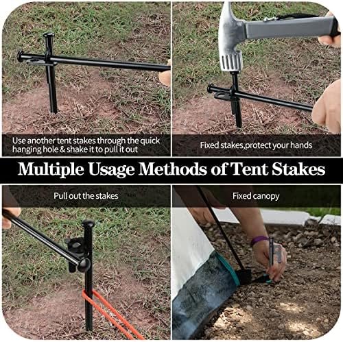 8/16/32 Pack Tent Stakes, 8/12/16in Heavy Duty Tent Stakes with Storage Bag, For... - Image 6