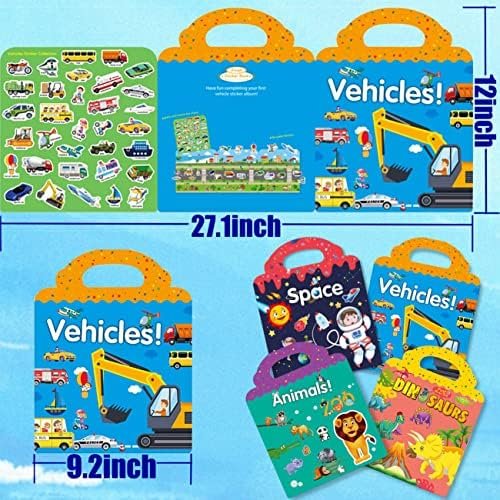 Reusable Quiet Sticker Books for Kids & Toddlers, 4 Sets Travel Stickers Story B... - Image 5