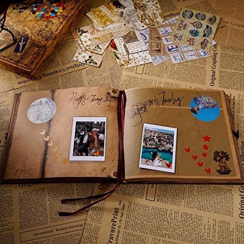 JIMBON Our Adventure Book Scrapbook Photo Album Retro Style Embossed Letter Cove... - Image 8